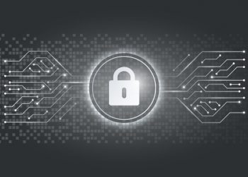 White padlock icon computer security system vector
