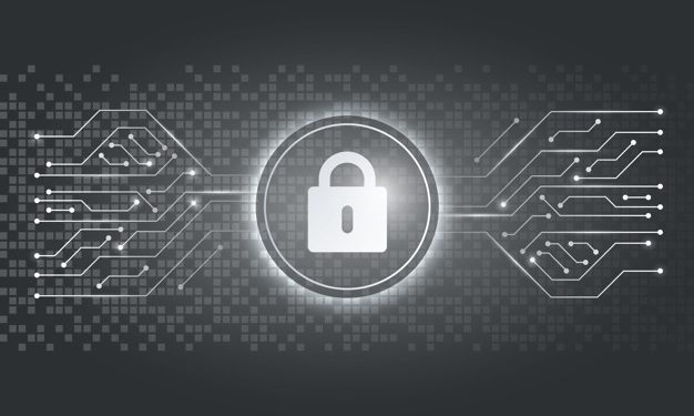 White padlock icon computer security system vector